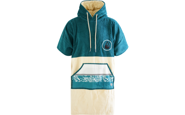 Wave Hawaii Cotton Velours Petrol Unisex Poncho