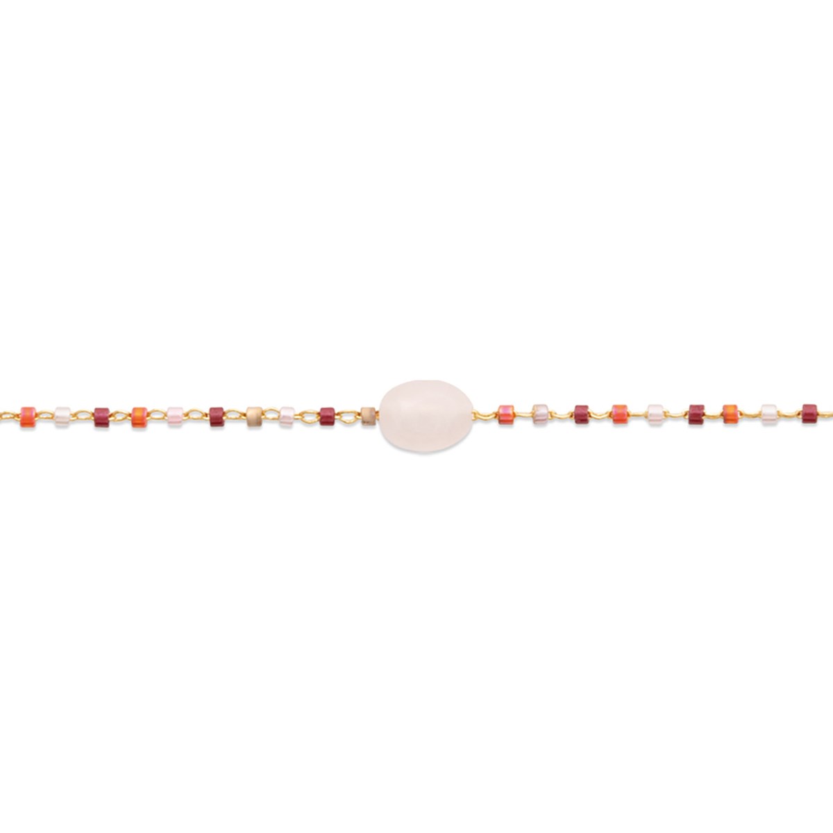 Bracelet Brillaxis plaqué or quartz rose