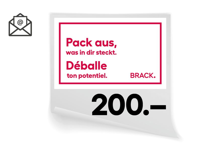 BRACK.CH Online-Geschenkgutschein CHF 200.- Online-Geschenkgutscheine – Lieferung per E-Mail!