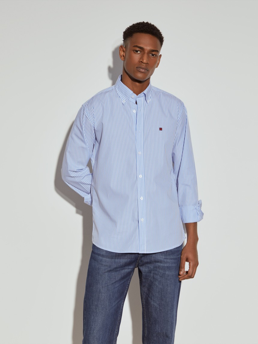 Camisa de riscas slim fit