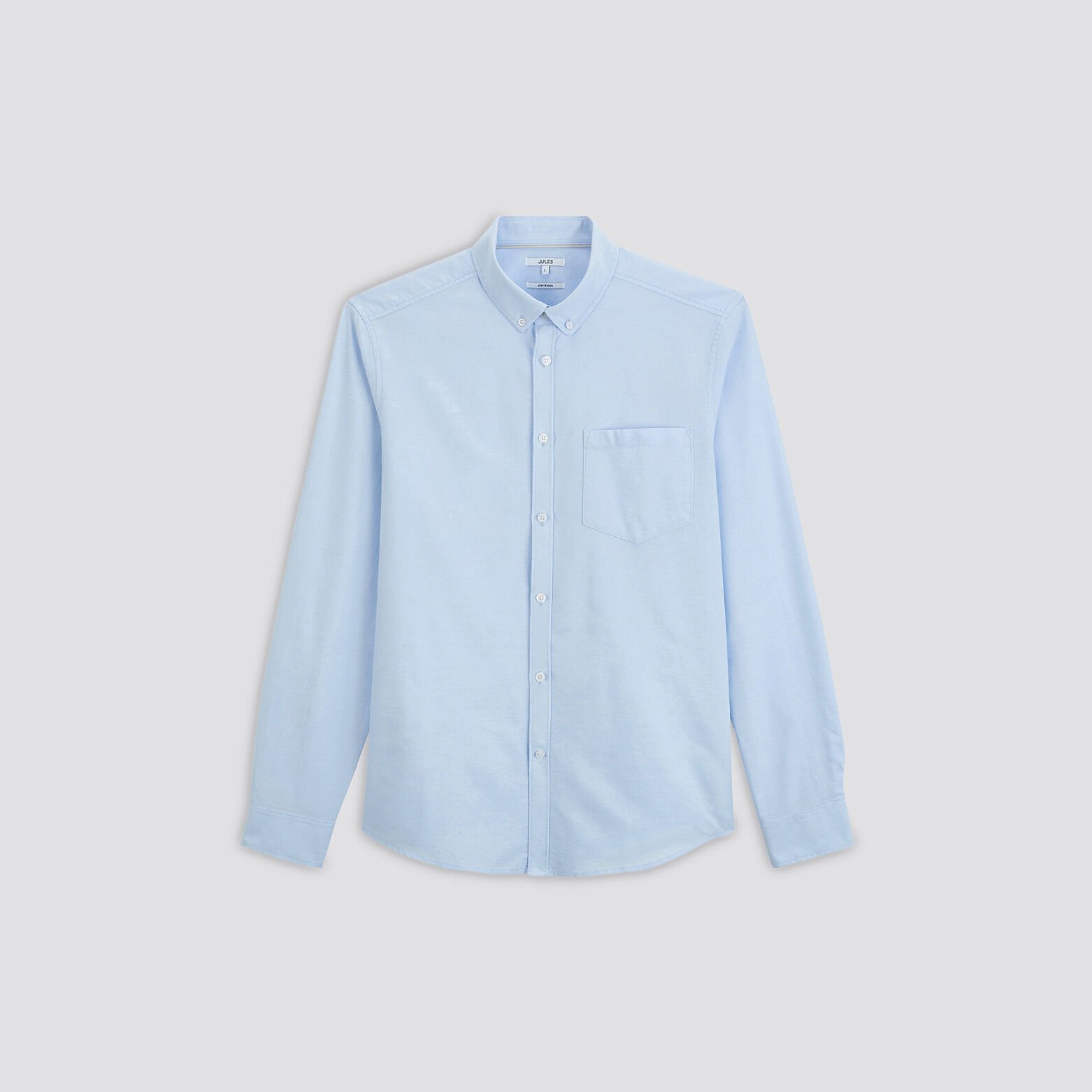 Chemise slim oxford unie coton recyclé Bleu clair