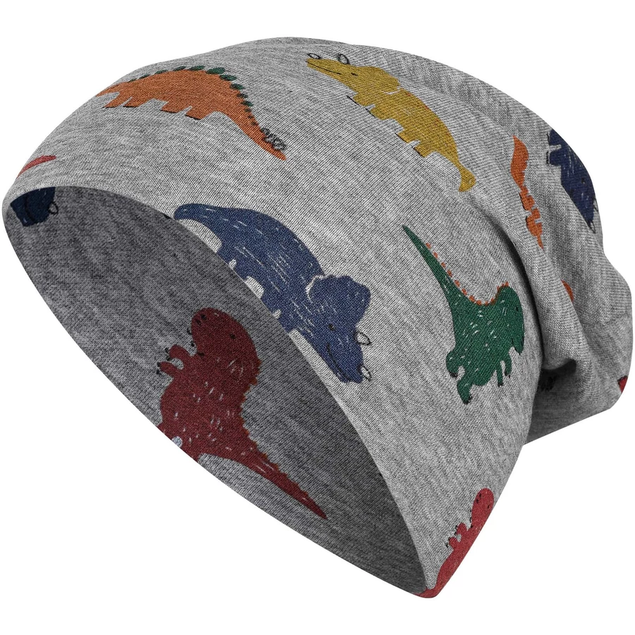 Sterntaler Beanie Dinos silber mel.