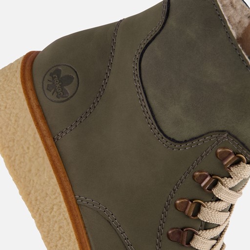 Rieker Veterboots groen Suede