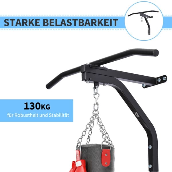 2-1 Design Boksesekkholder Veggmontert Boksesekk Sandsekkholder Opptil 130 Kg Lastekapasitet Hengende Stativ Stål Svart 93 X 47 X 51 Cm