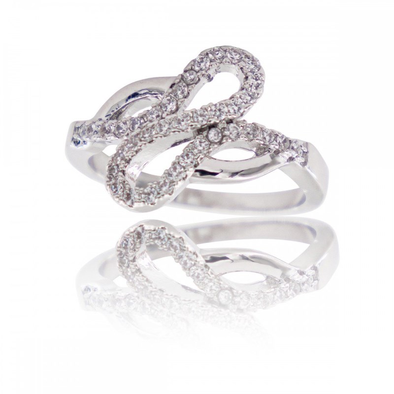 Bague Femme Rhodium Ruban OCTA