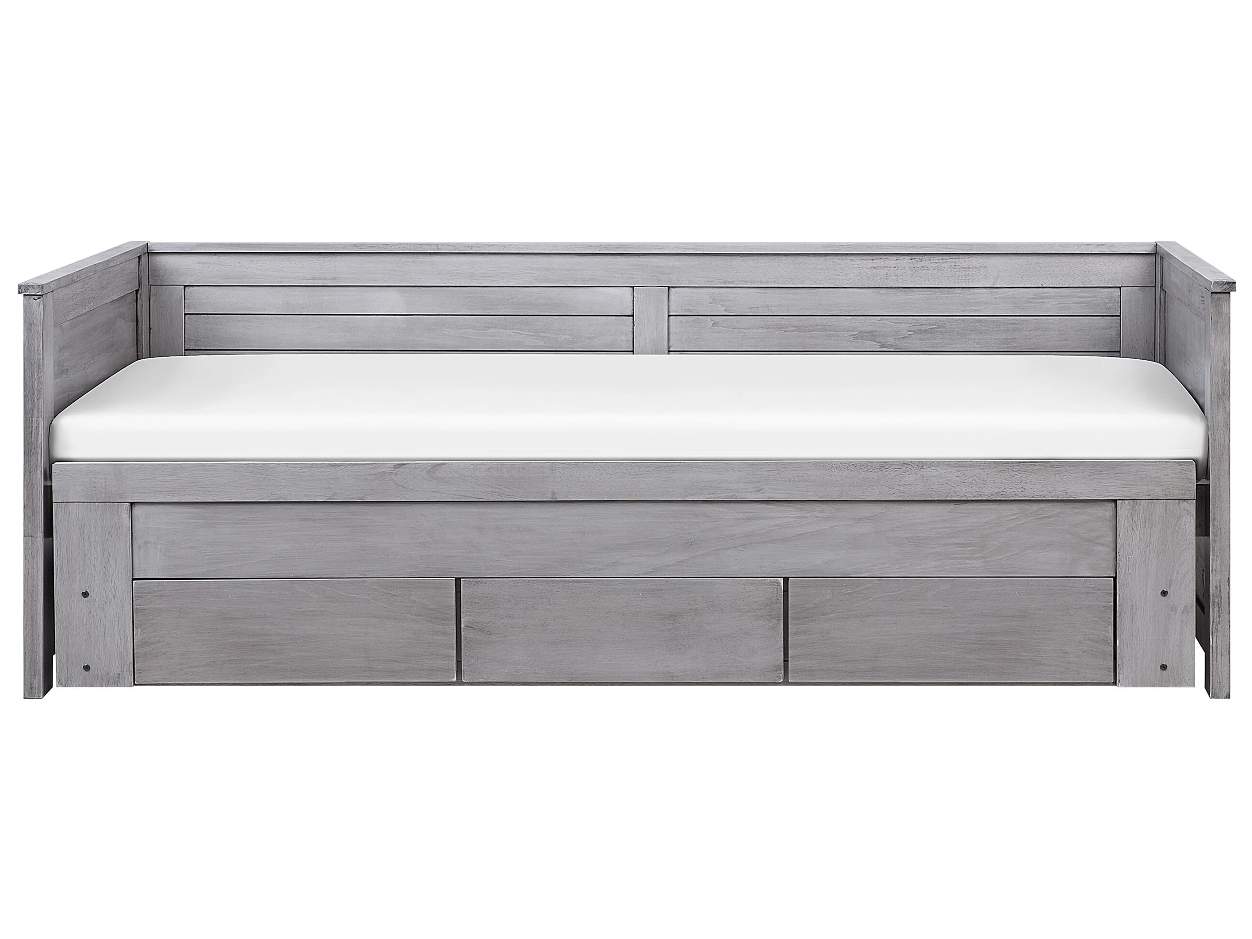 Bed met opbergladen Hout CAHORS 90 x 200 cm Grijs