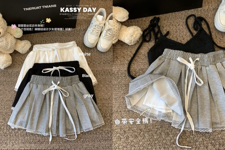 Closette - Effen mini A-lijn rok met elastische taille