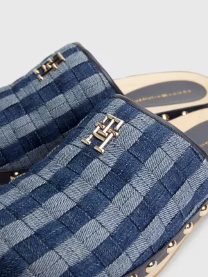 Tamancos de denim com monograma