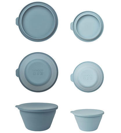 Liewood Sk?le - Silikone - Foldbare - 2-pak - Dale - Sea Blue/Wh