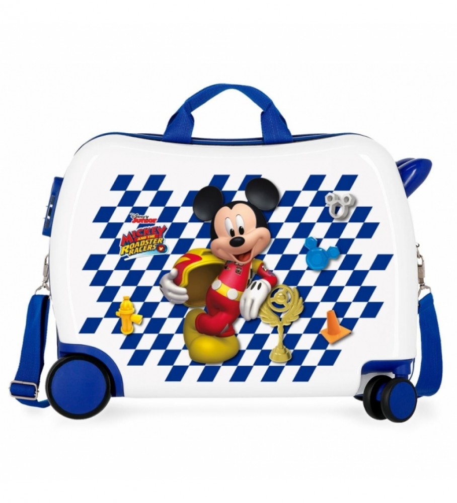 Mala de viagem infantil Joumma Bags Mickey Good Mood com 2 rodas multidirecionais - 39x50x20cm -