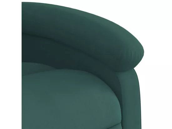 Fauteuil massant inclinable vert foncé velours