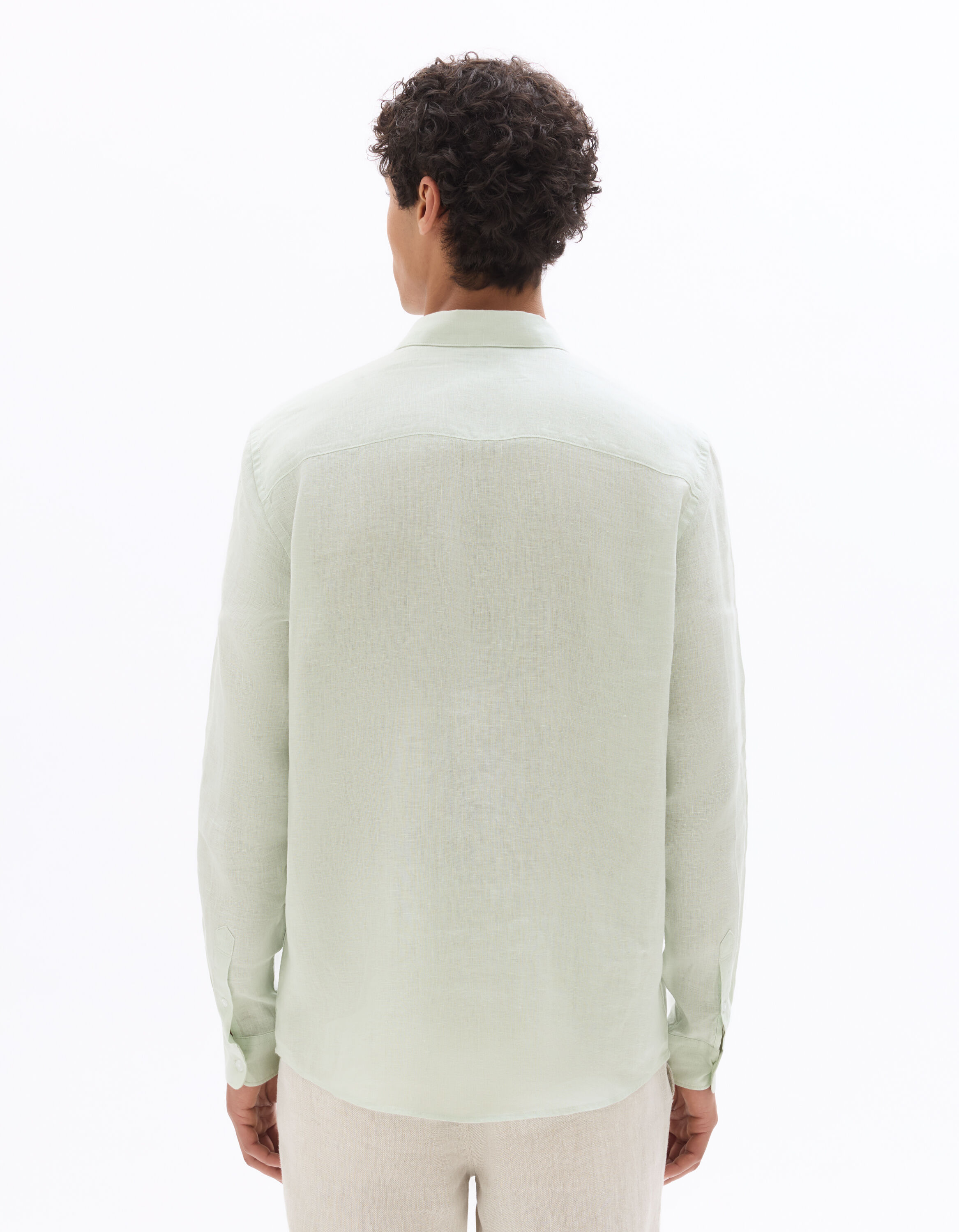 Chemise regular 100% lin - vert clair