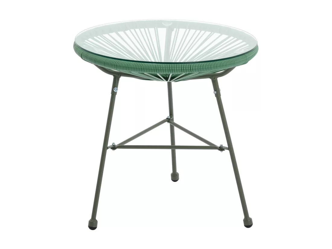 Table de jardin en fils de résine tressés - Kaki - ALIOS III de MYLIA