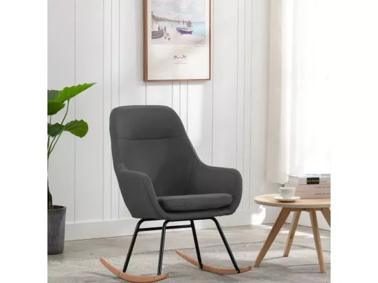 Chaise à bascule Gris foncé Tissu