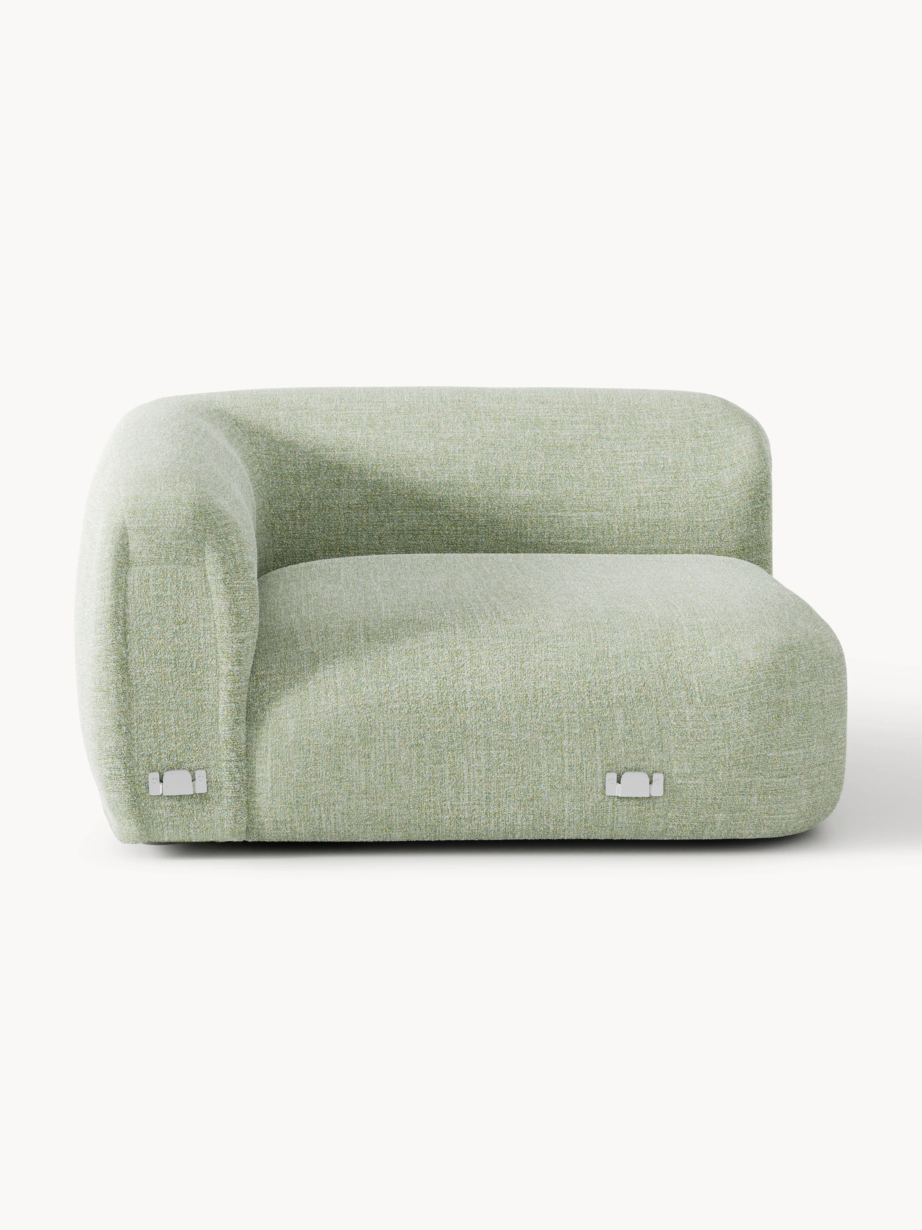 Ronde bouclé hoekmodule Wolke