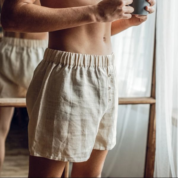 Double White - Elastische taille, effen shorts met knoopaccent