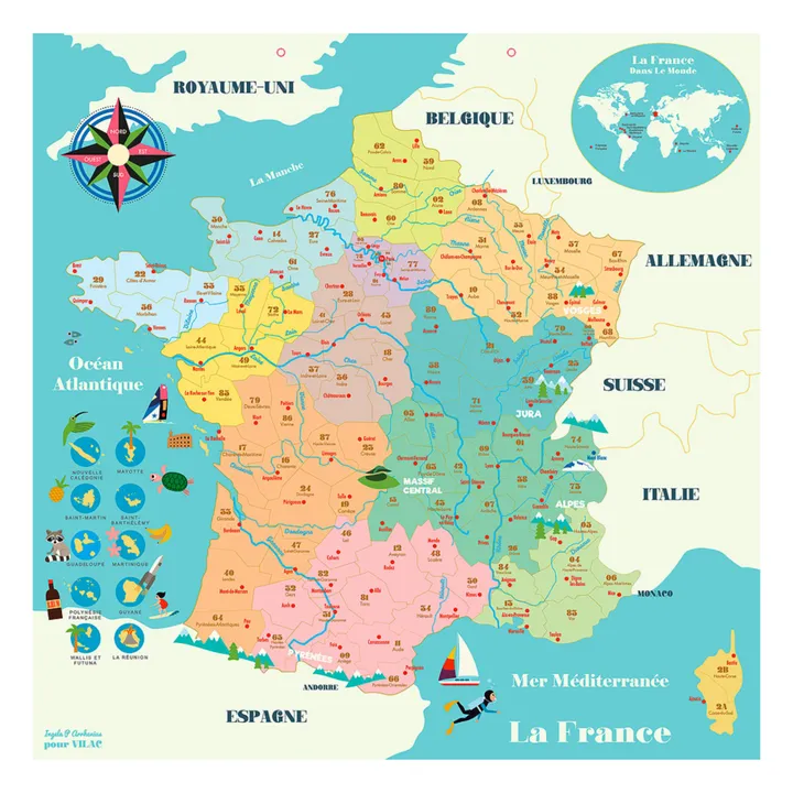 Vilac Carte de France magnétique - Ingela P.Arrhenius