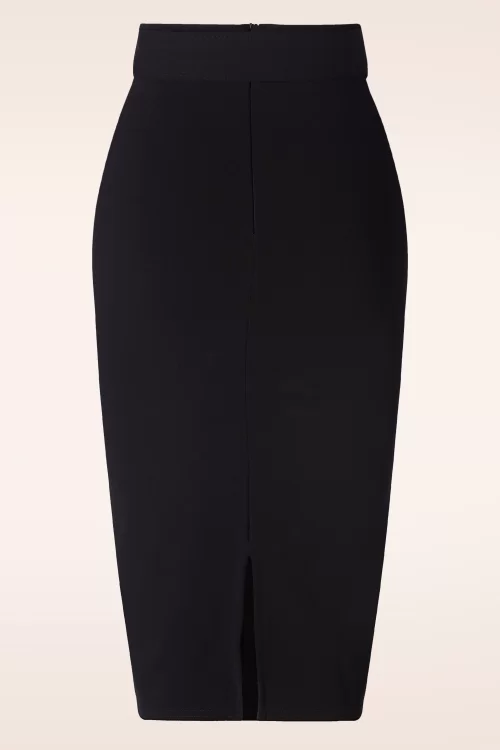 Vintage Chic for Topvintage Demi Scuba pencil rok in zwart