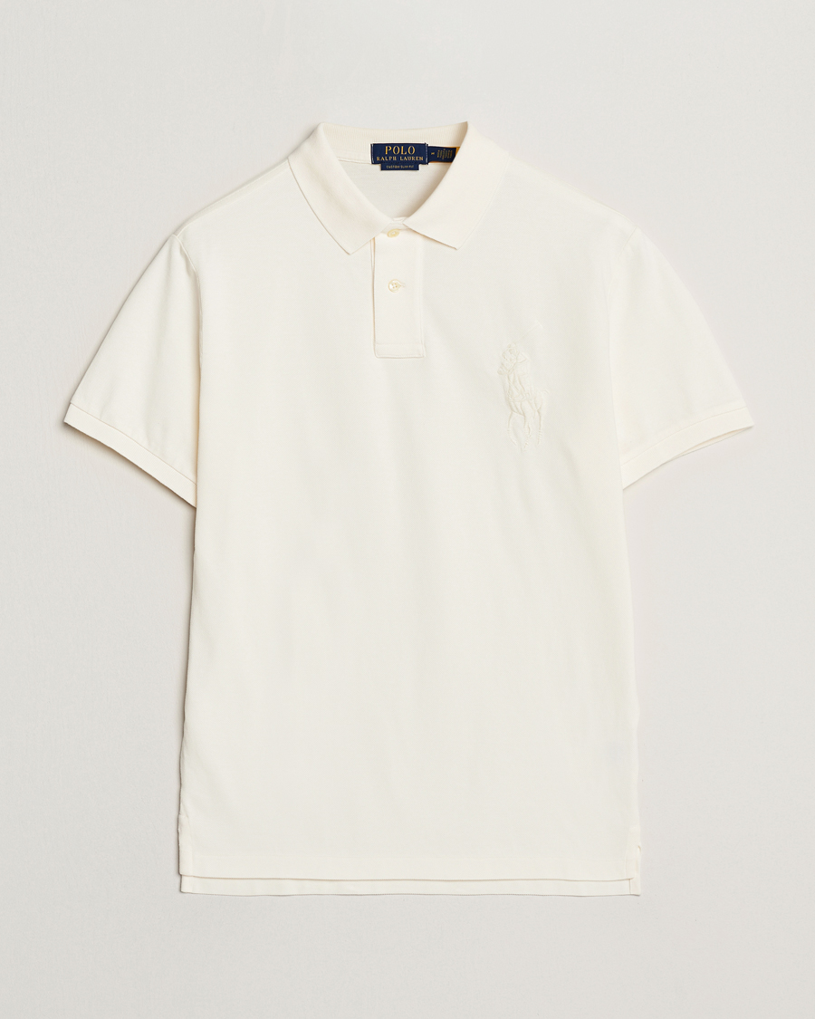 Polo Ralph Lauren Custom Slim Fit Mesh Polo Clubhouse Cream