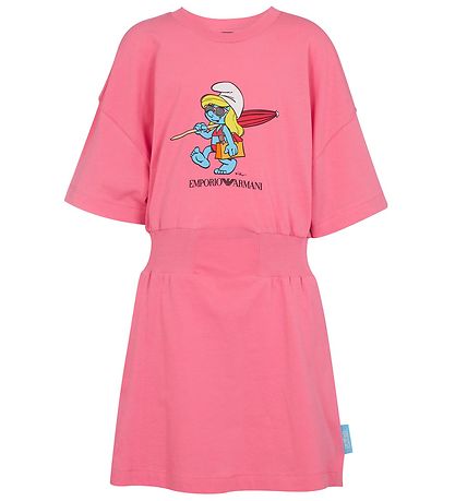 Emporio Armani Kjole - LyseRød m. Sm?lfine