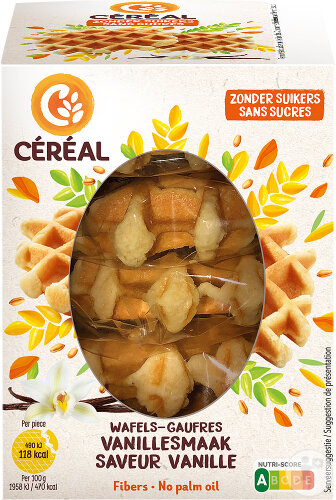 Céréal Moins De Sucres Gaufres Saveur Vanille 150g