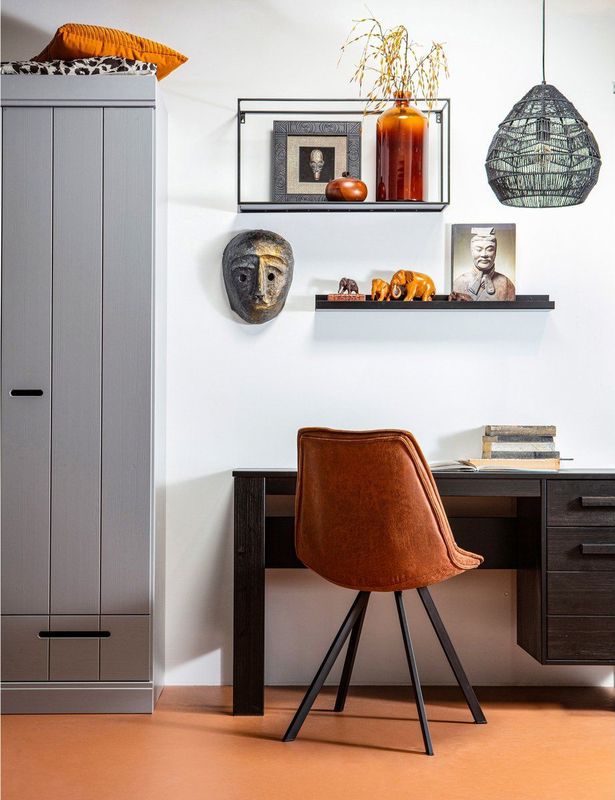 Connect - 2 Drs + Lade - Strokendeur Betongrijs - Massief Grenenhout