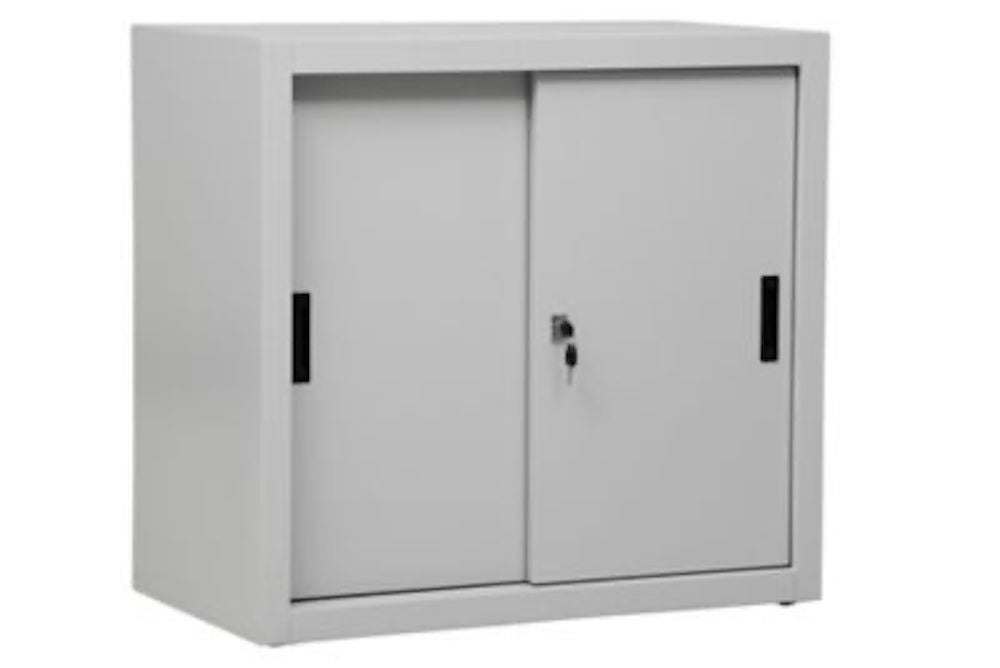 PROREGAL schuifdeurkast Ant 2 legplanken hoogte HxBxD 75 x 80 x 45 cm Grijs