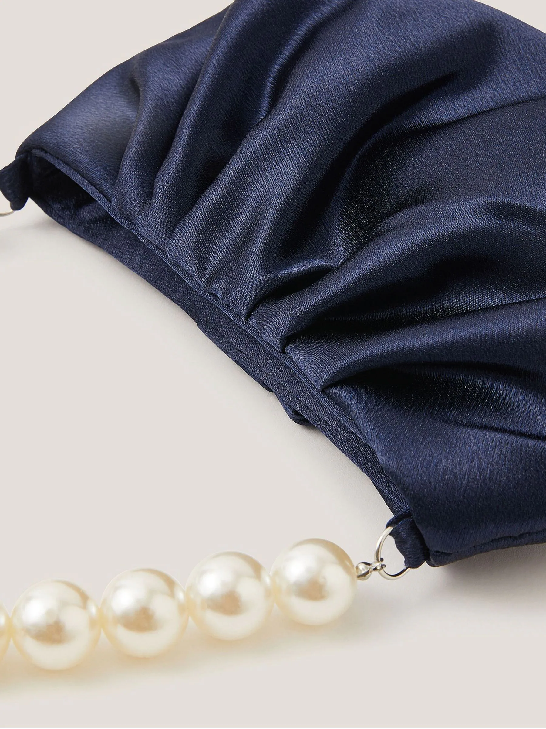 Monsoon Pearl Strap Satin Party Bag