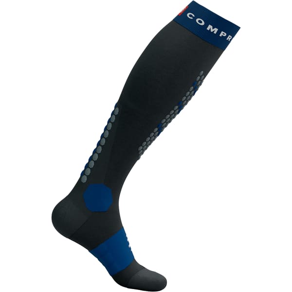 Chaussette de ski COMPRESSPORT ALPINE SKI FULL SOCKS BLACK/ESTATE BLUE