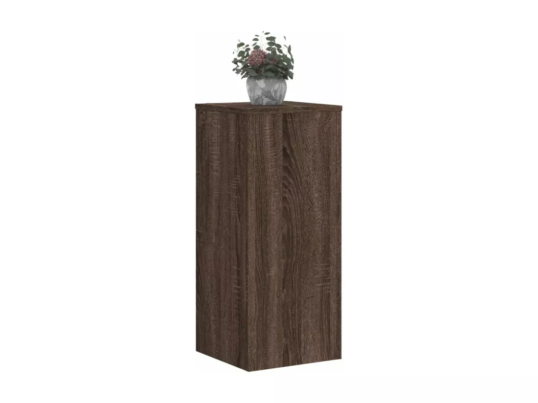Supports pour plantes 2 pcs chêne marron bois d'ingénierie