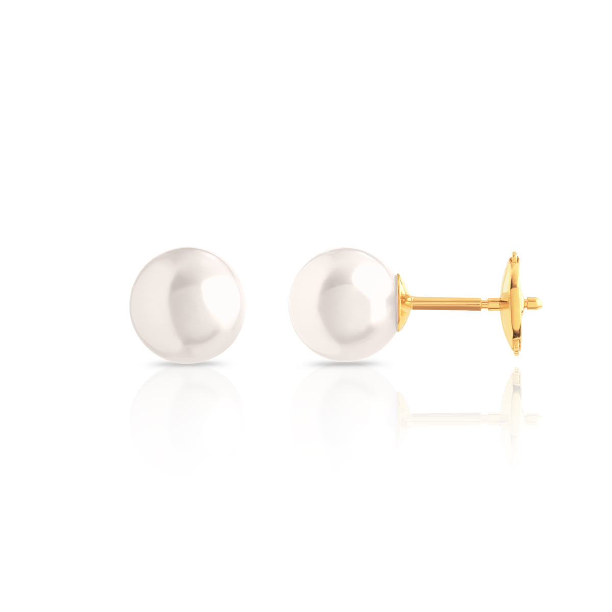 Boucles d'oreilles or 750 jaune perles de culture du Japon