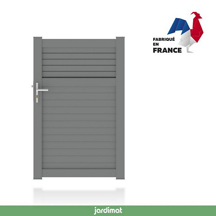 Portillon Jardimat aluminium Annoire gris antique sablé - 100 x h.179 cm