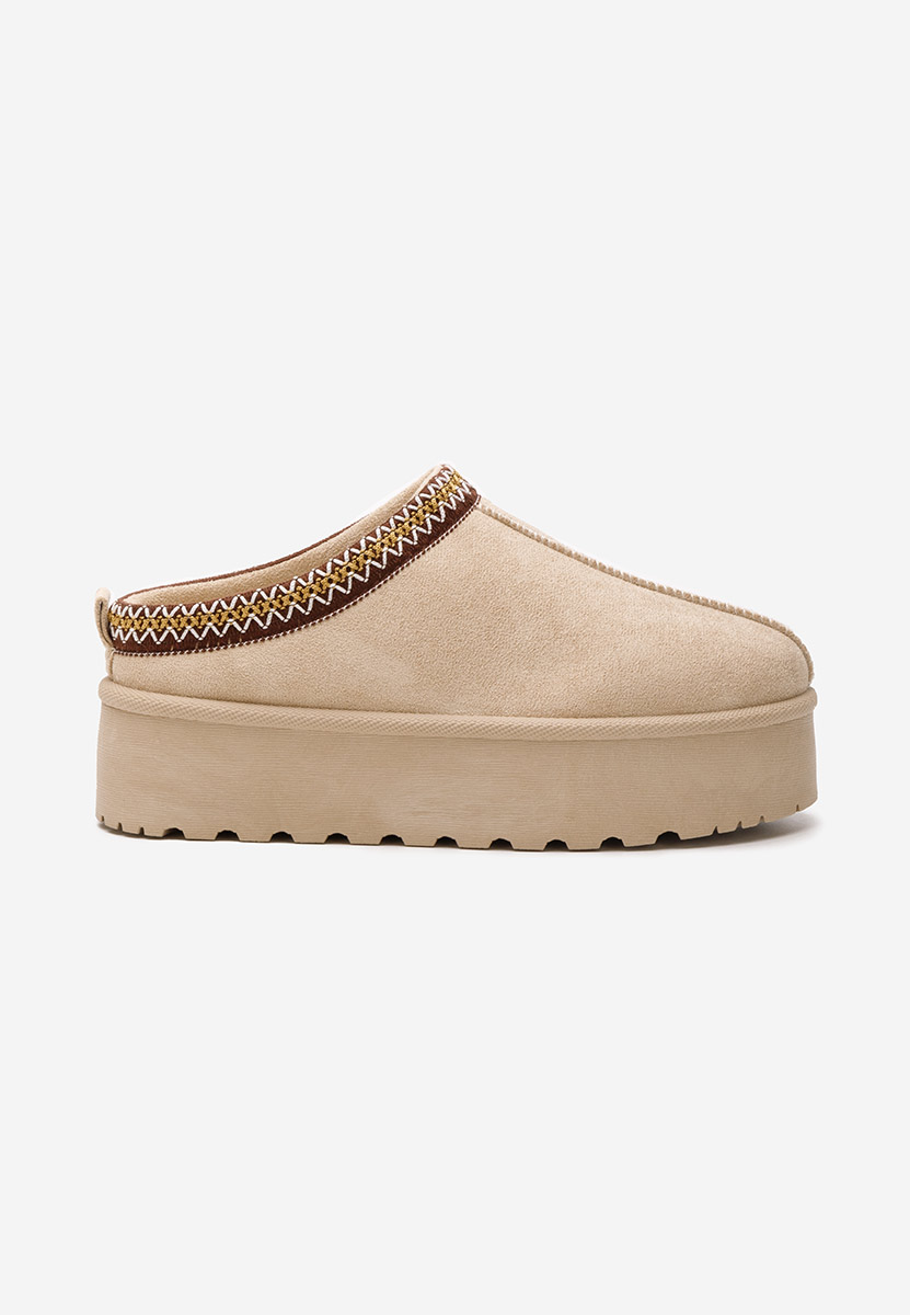 Sabots pour femme à plateforme beige Esmie