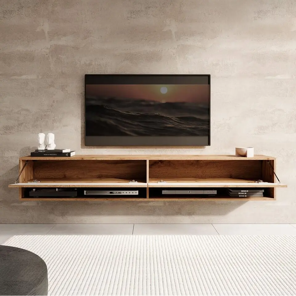 Meubella - TV-Meubel Asino - Wave - Eiken - 180 cm
