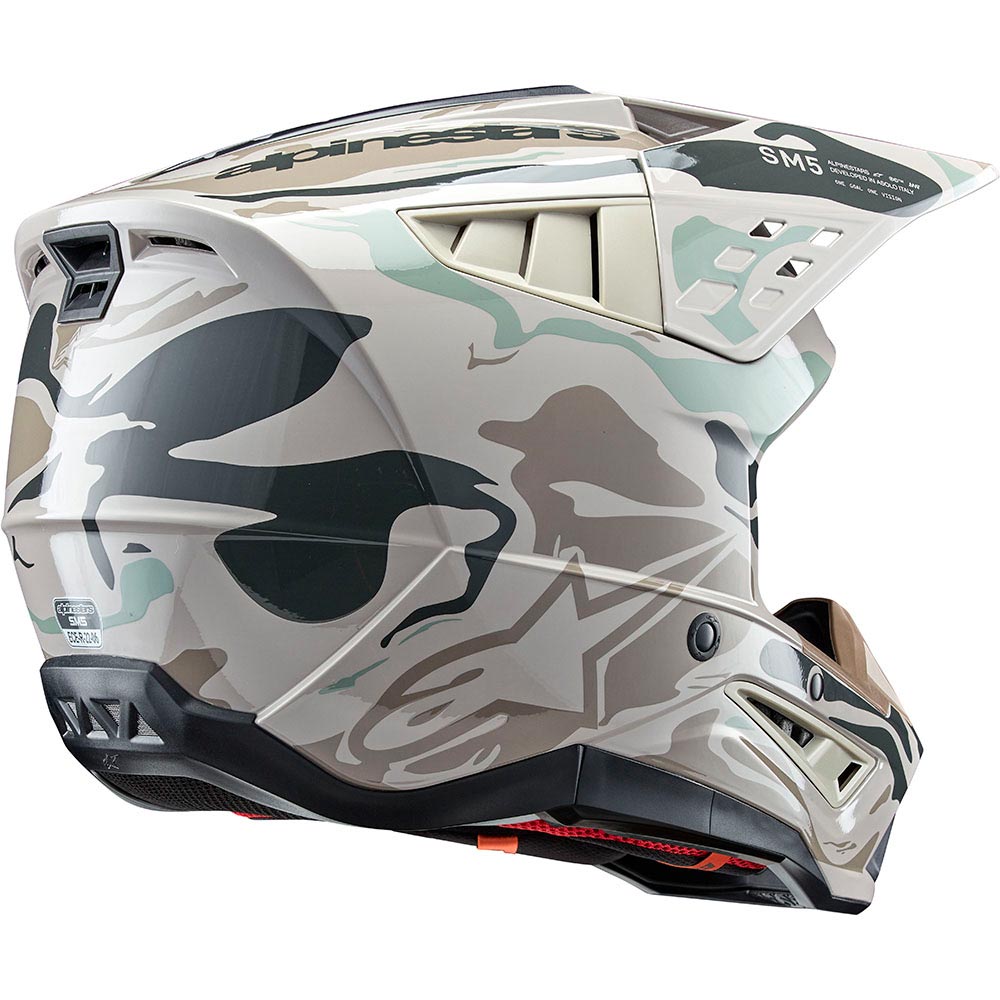 Alpinestars - Casque S-M5 Mineral Gris Clair / Kaki / Brillant