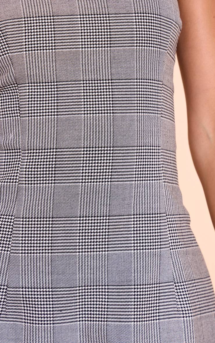 Charbon Robe Moulante Bustier À Carreaux Ajustée