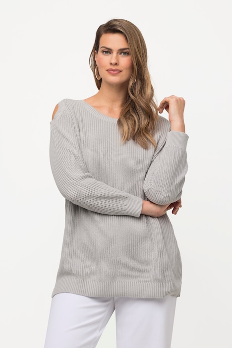 Pullover, Patentstrick, Cut-Outs, Rundhals, Langarm