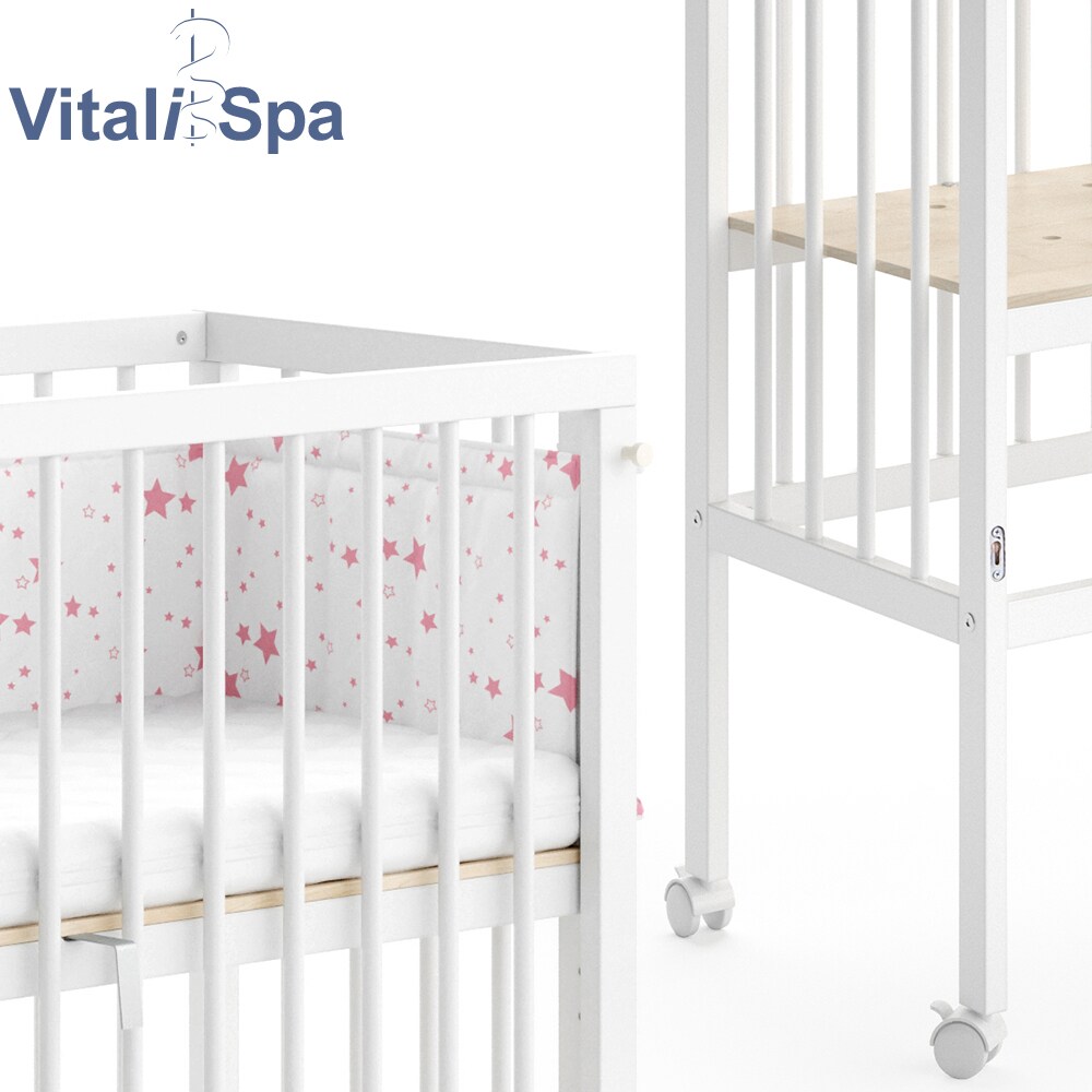 Beistellbett SOPHIE Weiß Babybett Stillbett Stubenbett Nestchen Boxspringbett 2 Seitenteile