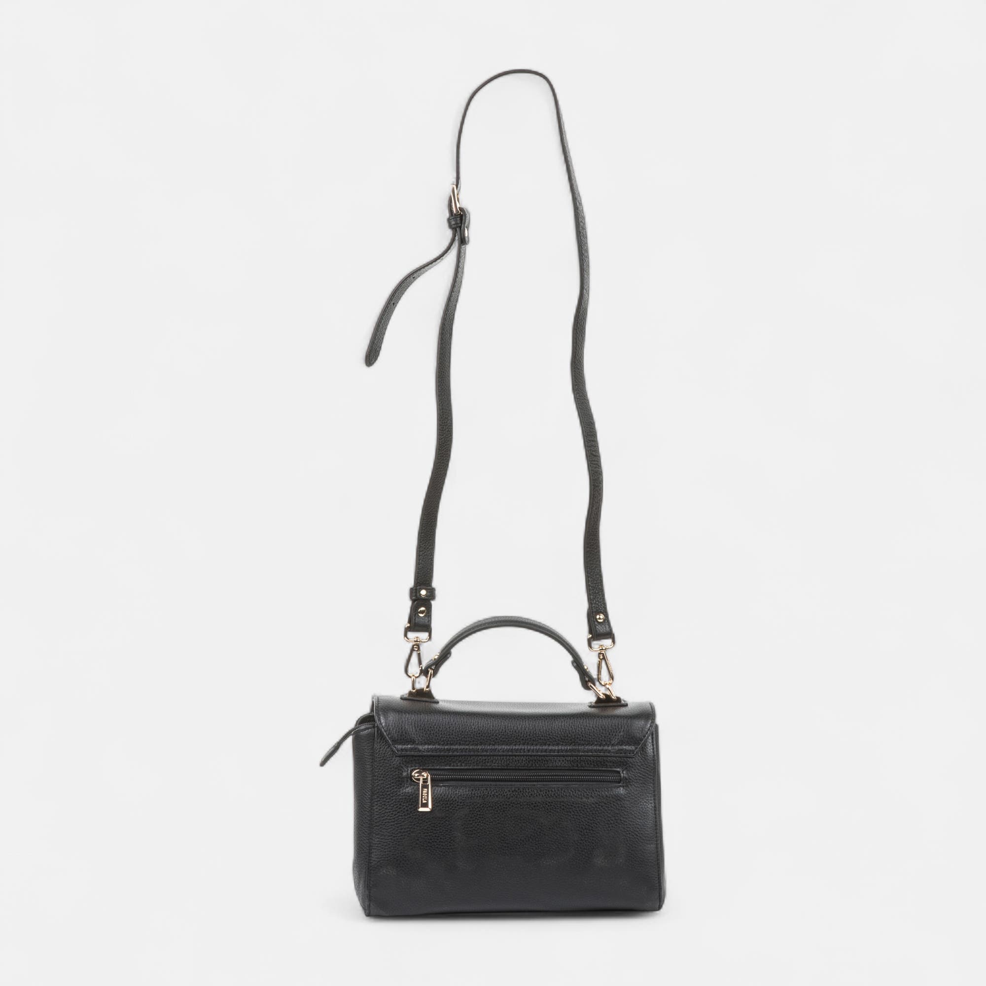 Sac bandoulière en cuir noir