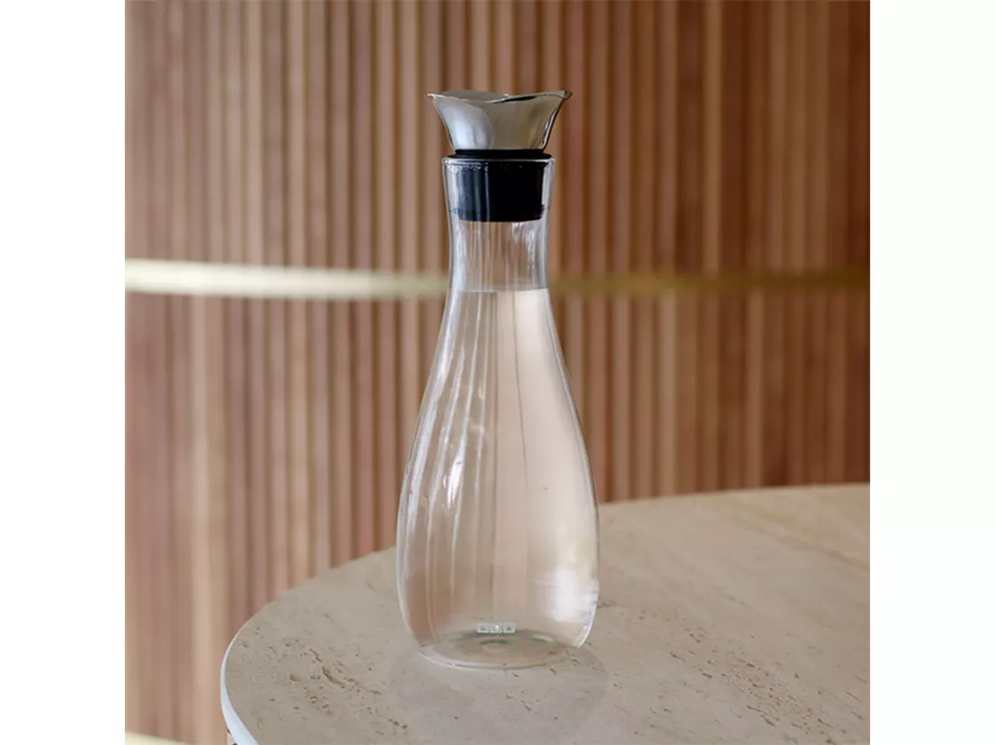 Ogo Living - Carafe Adam 1200ml En Verre Borosilicate Bouchon Acier Inoxydable