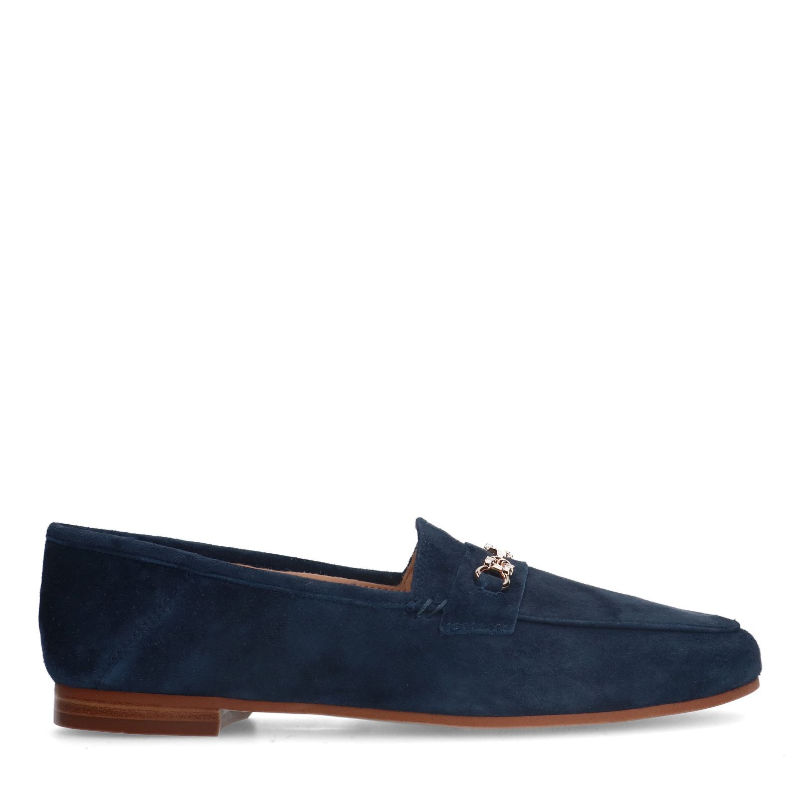 Blauwe suède loafers