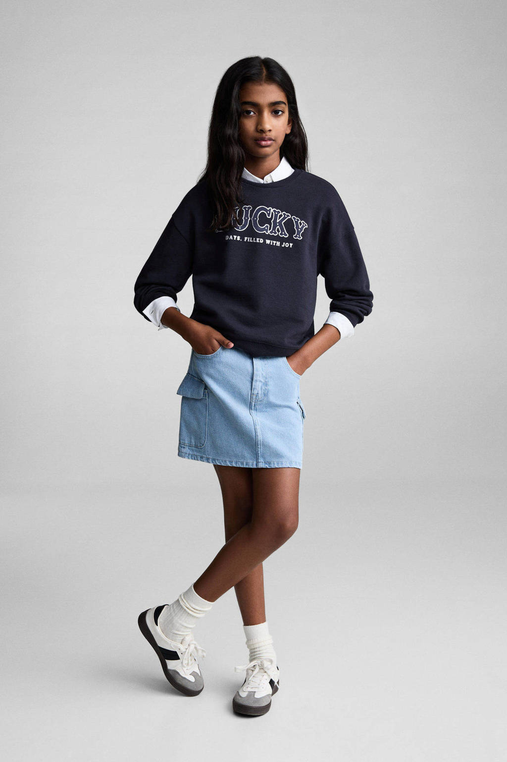 Mango Kids sweater donkerblauw
