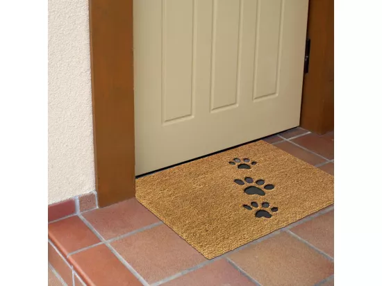 Paillasson 40x60 tissé en coco DOG FOOT marron