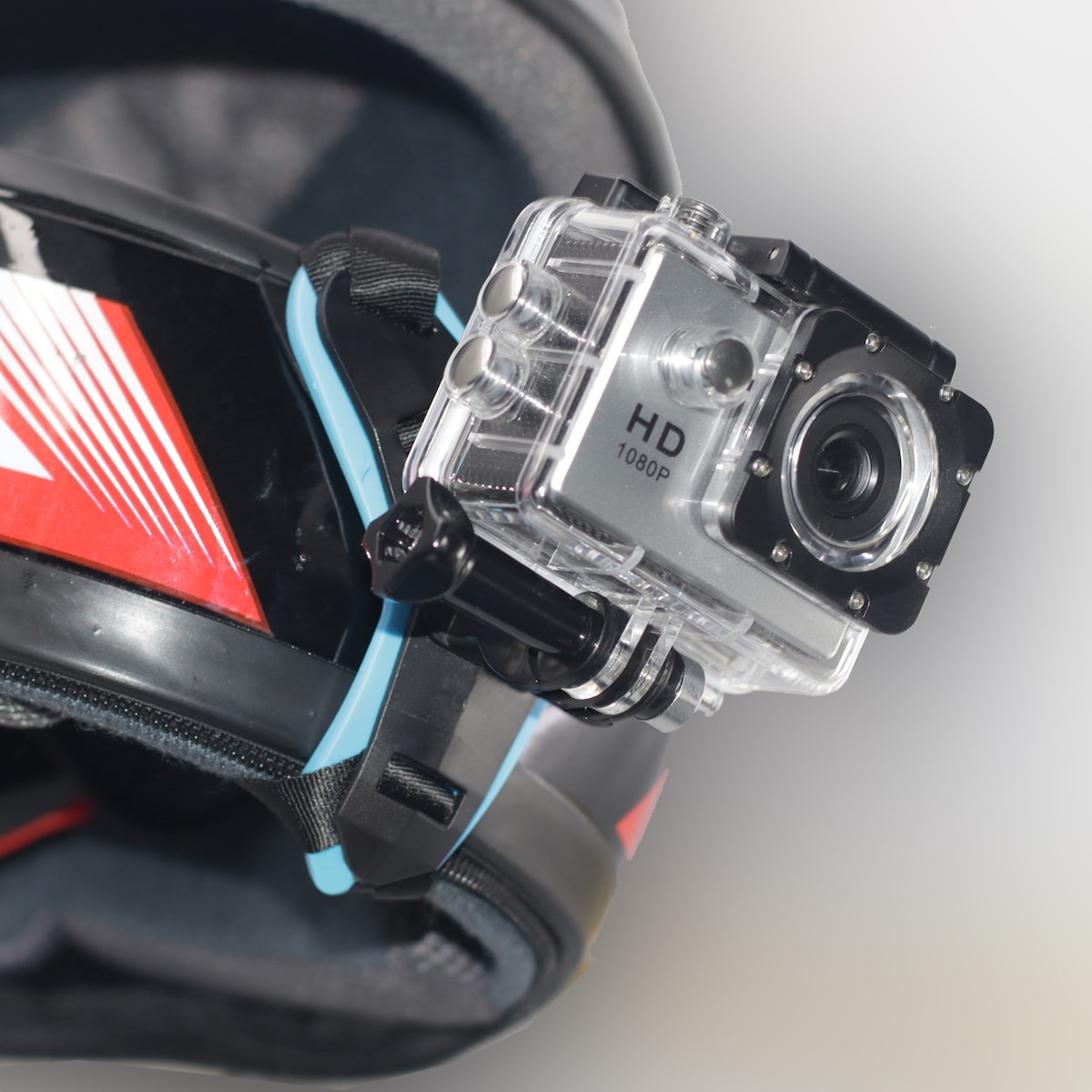Motorsykkelhjelm hakestroppfeste for GoPro Sort