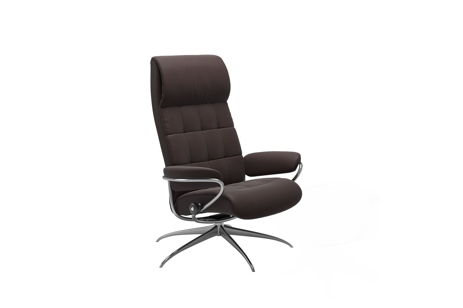 London lenestol Hud Paloma Chocolate - Star - Chrome