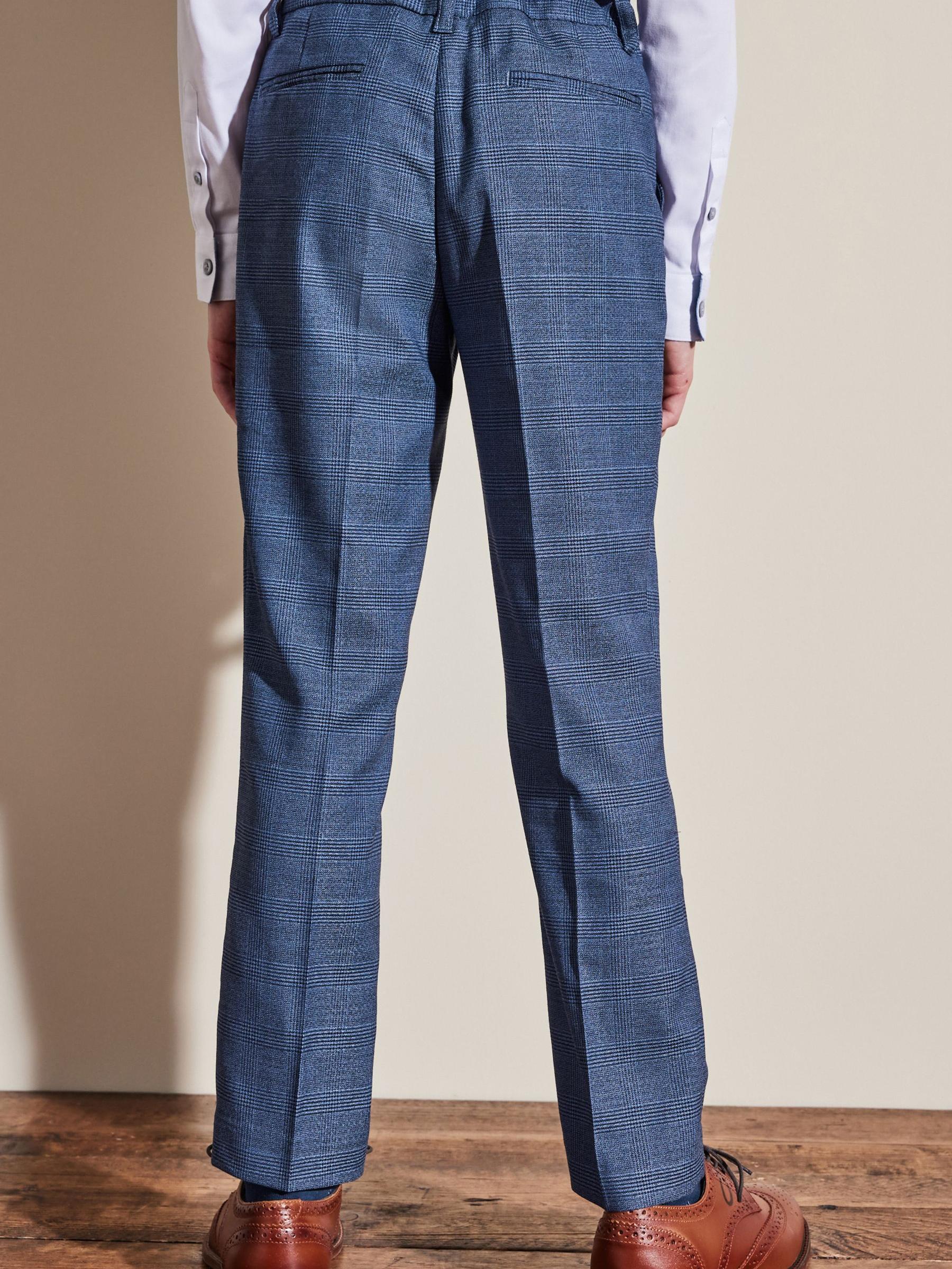 Felblauw geruit - Skinny-fit broek (3 - 16 jr)