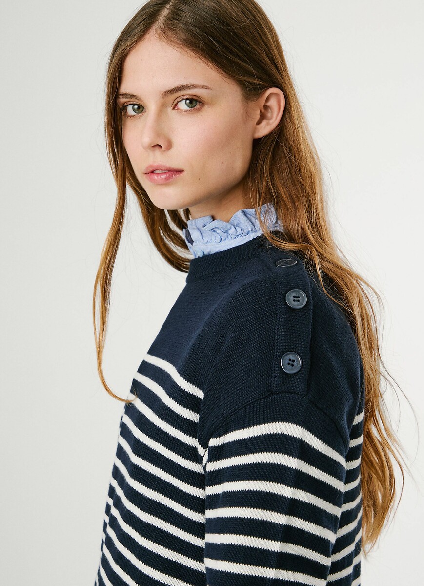 PEPE JEANS<br>Suéter listrado de gola redonda CARLINA