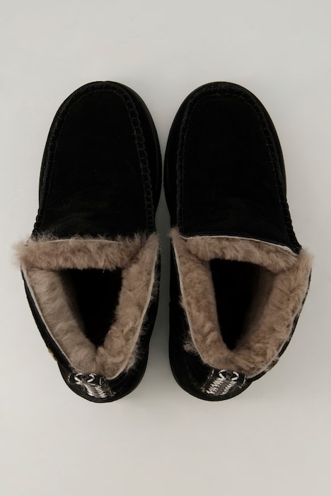 Lammfell-Boots, Veloursleder, Lammfellfutter