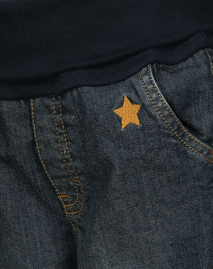 Jeans-Hose BASIC mit Ripp-Bündchen in darkblue