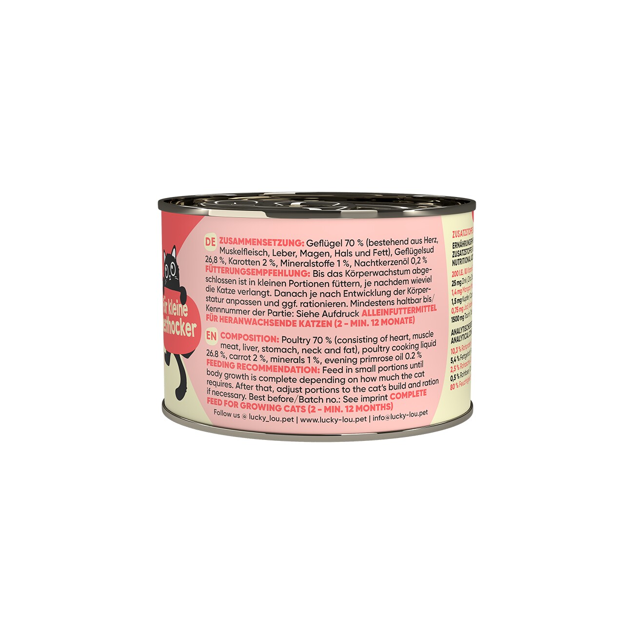 Lucky Lou Nassfutter Katze Kitten Geflügel 6x200 g